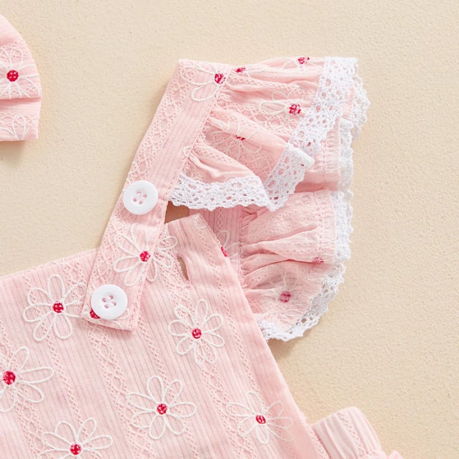 Dimity Dinky Daisy Romper - Pink
