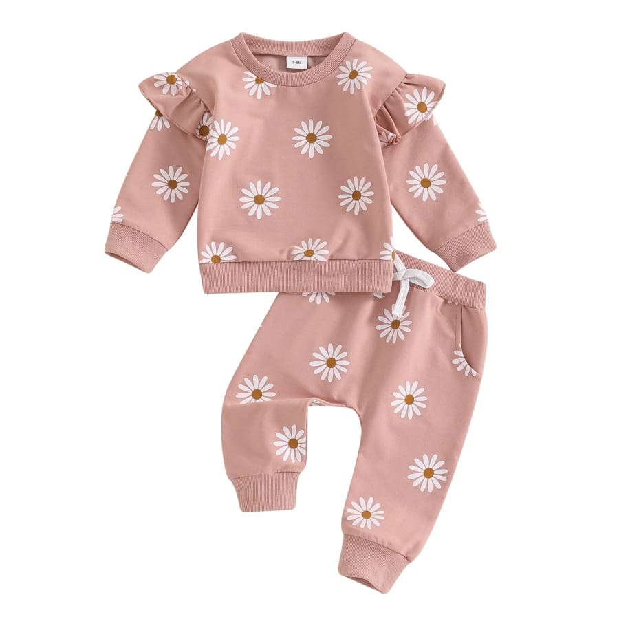 Dinkie Daisy Flutter Trackie Set - Blush - 0-6 Months