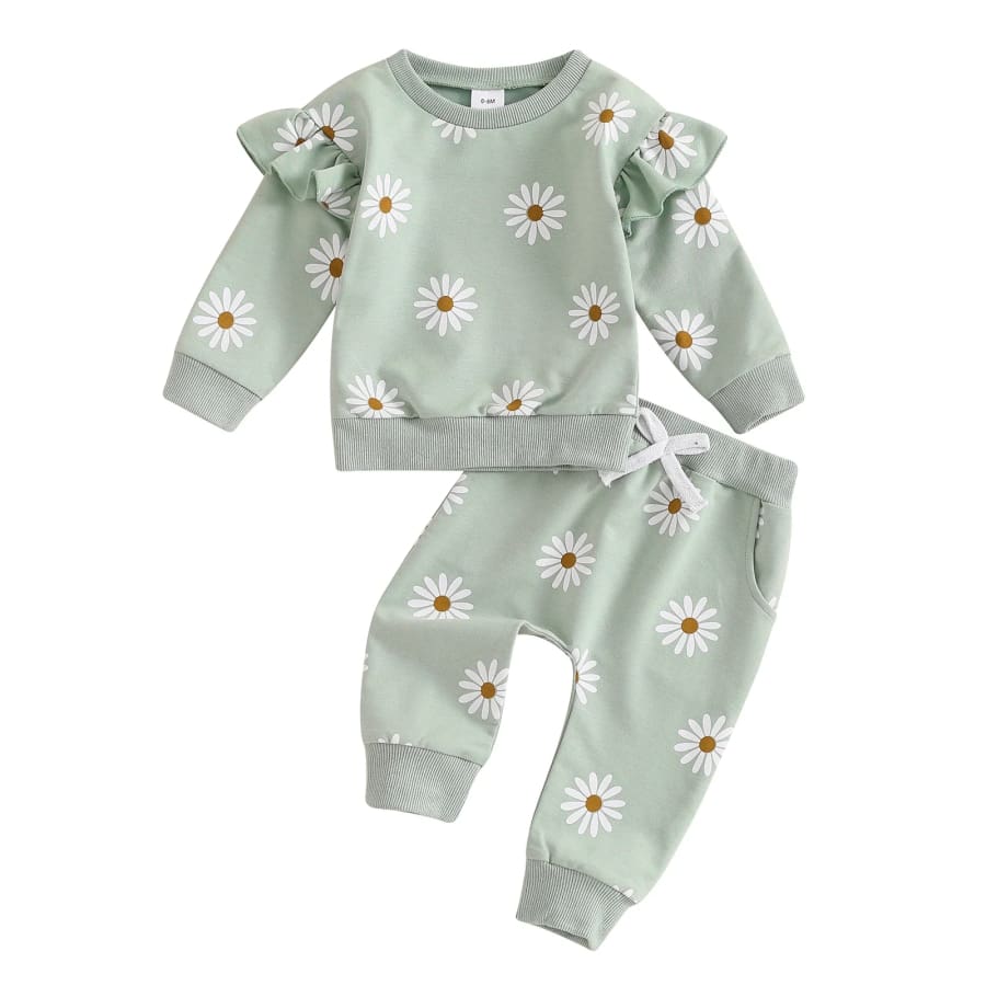 Dinkie Daisy Flutter Trackie Set - Green - 0-6 Months