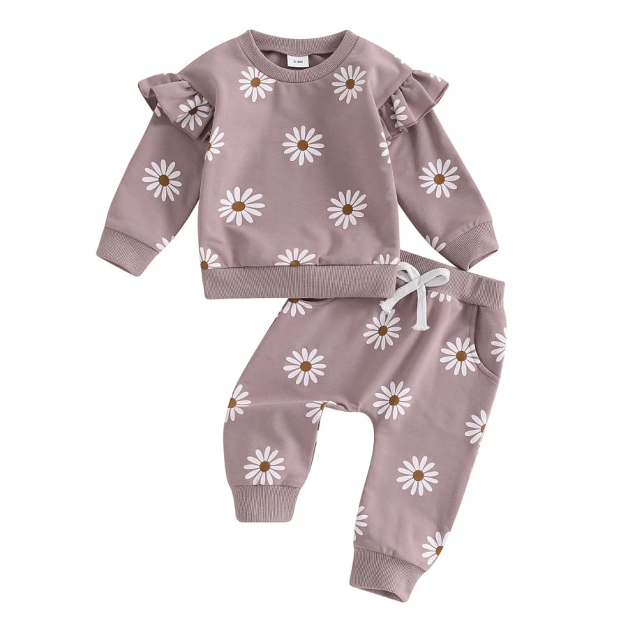 Dinkie Daisy Flutter Trackie Set - Mauve - 0-6 Months