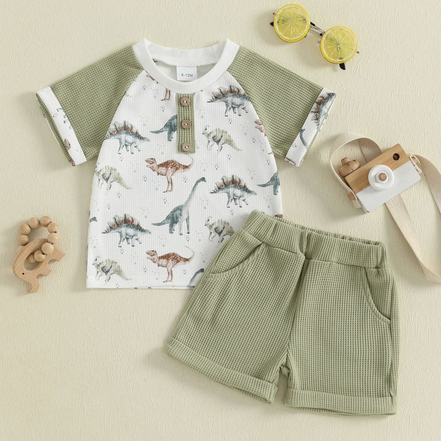 Dino Shortie Set - 6-12 Months