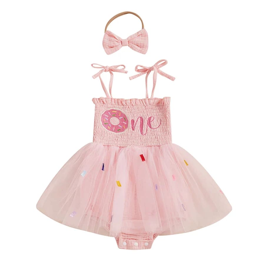 Donut ’One’ Birthday Romper - 6-12 Months