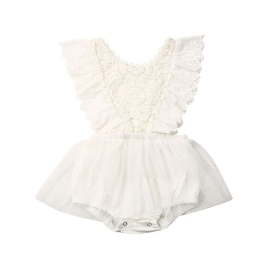 Elliana Lace & Ruffle Romper - 6-12 Months - Rompers Rompers