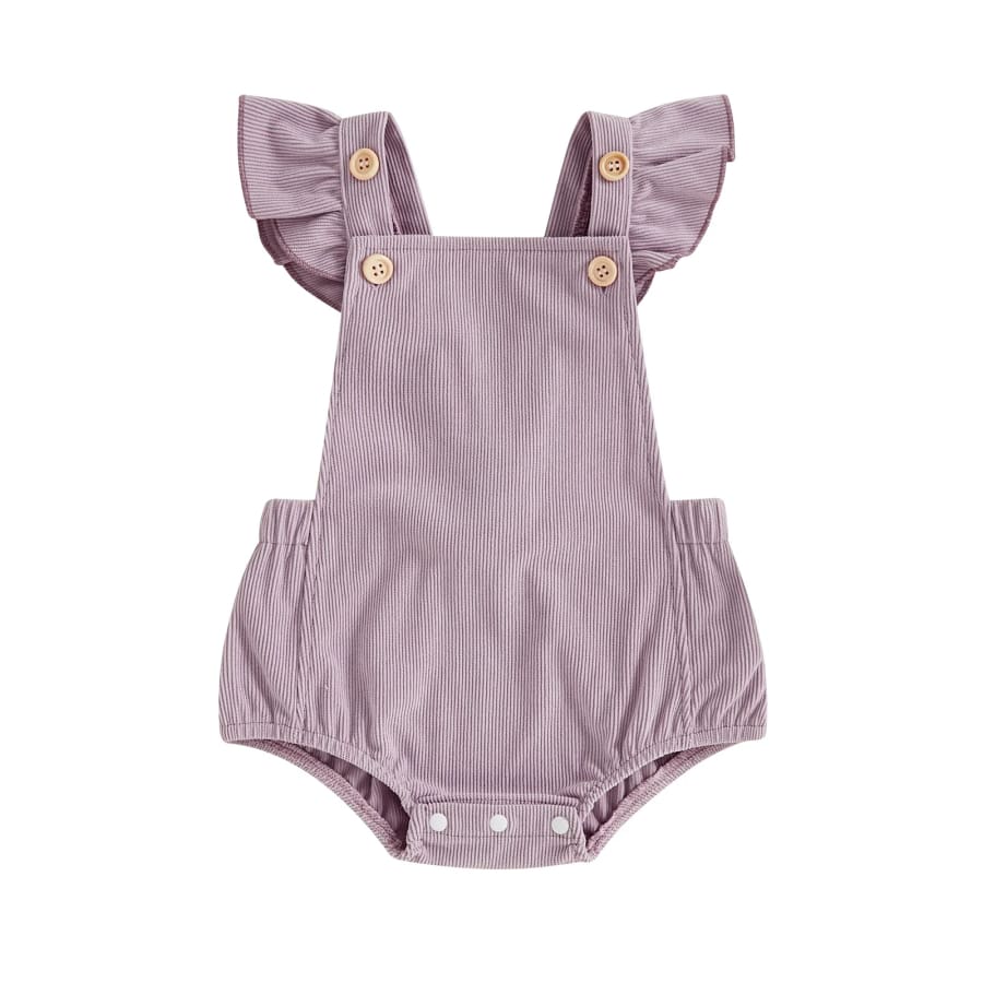 Ellie Corduroy Flutter Romper - Blush