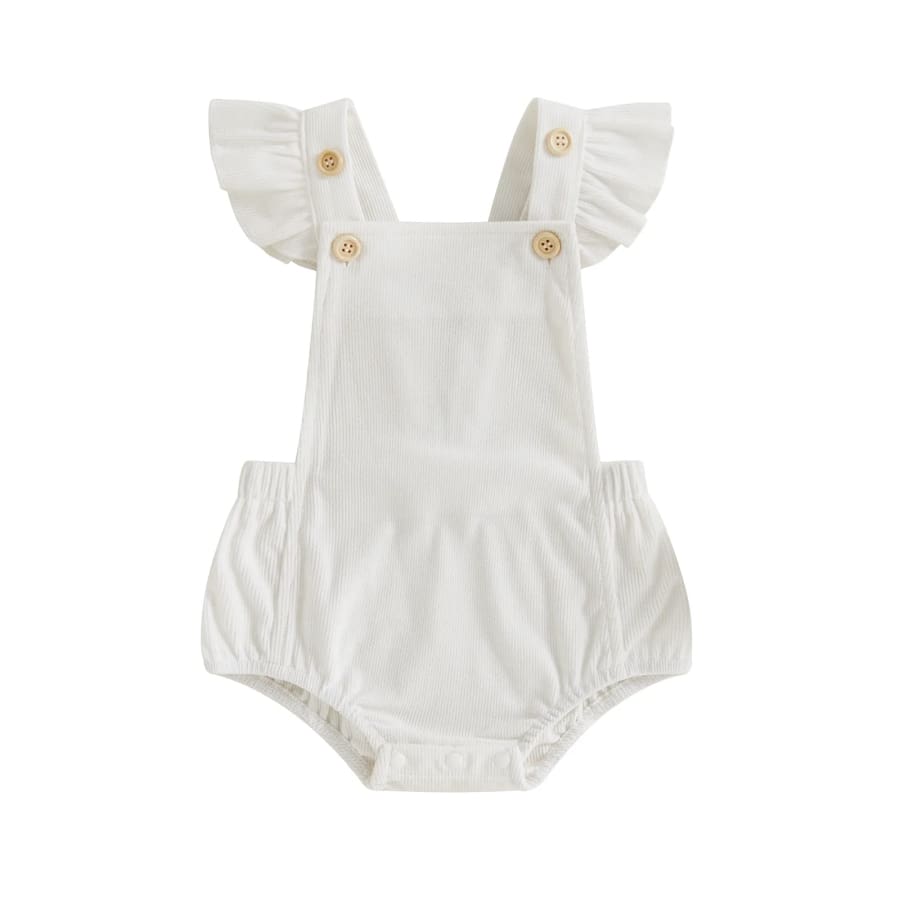 Ellie Corduroy Flutter Romper - Lilac