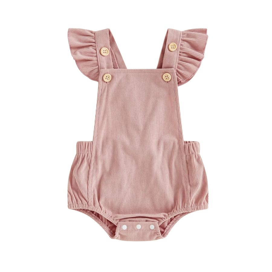 Ellie Corduroy Flutter Romper - Lilac