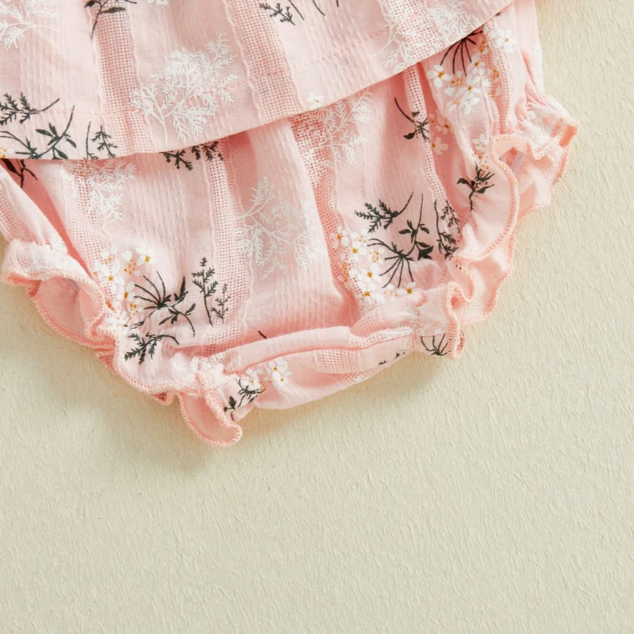 Emerysn Floral Bloomer Set - Green