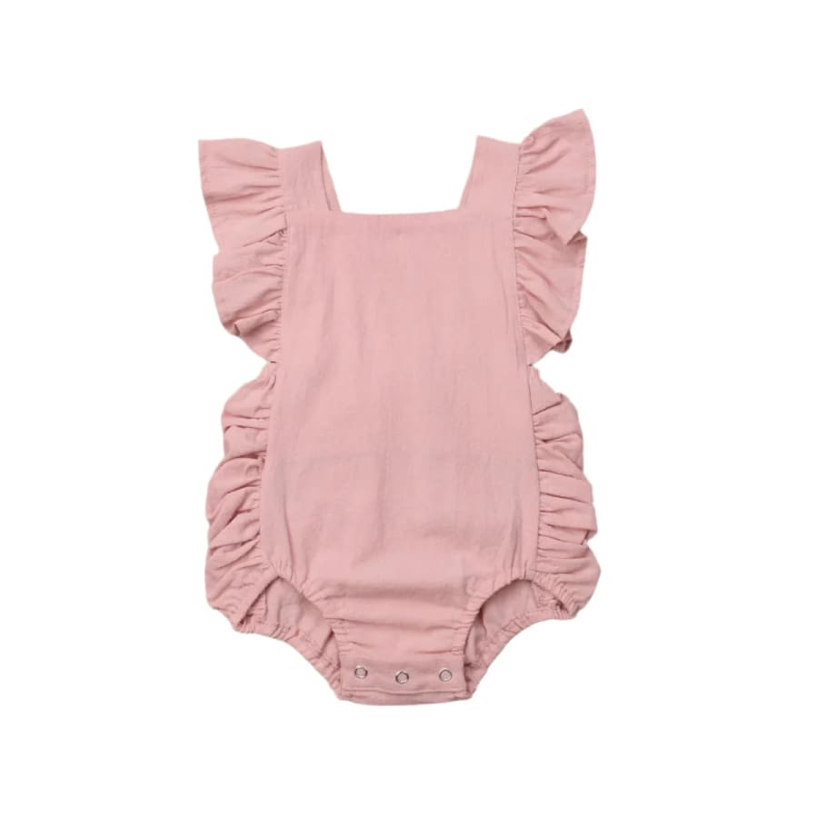 Erica Ruched Romper - Pink - 0-3 Months