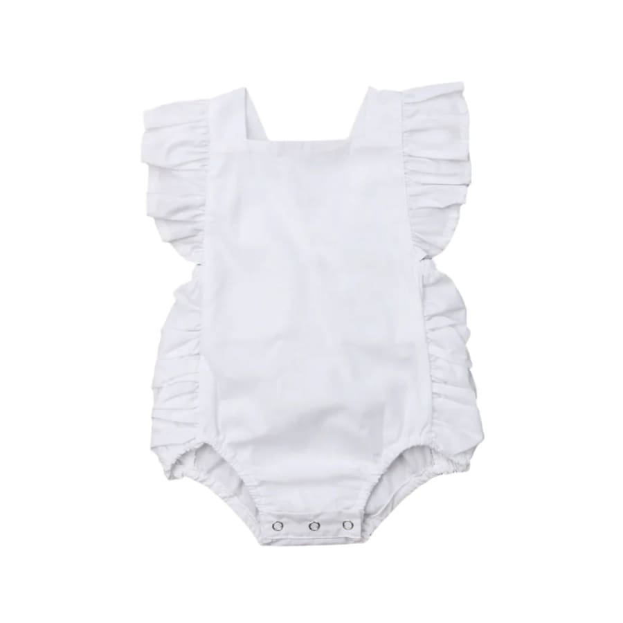 Erica Ruched Romper - Snow - 0-3 Months