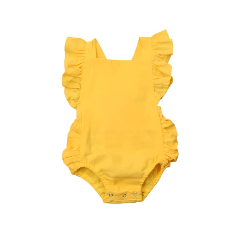 Erica Ruched Romper - Sunshine - 0-3 Months