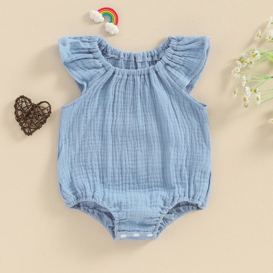 Eve Basic Flutter Romper - Milk