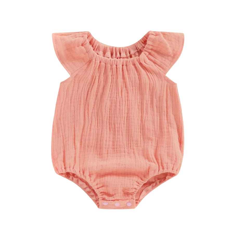 Eve Basic Flutter Romper - Natural