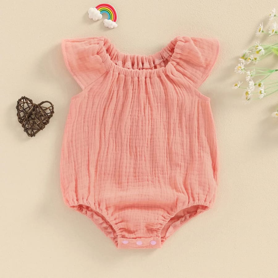 Eve Basic Flutter Romper - Natural