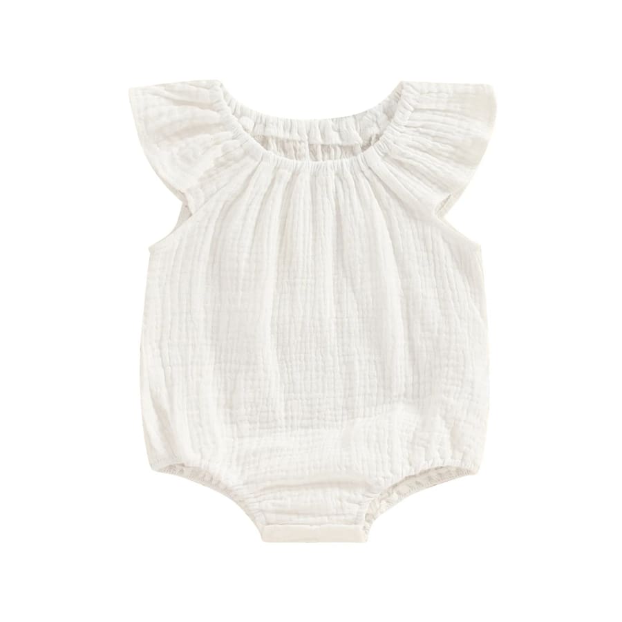 Eve Basic Flutter Romper - Natural