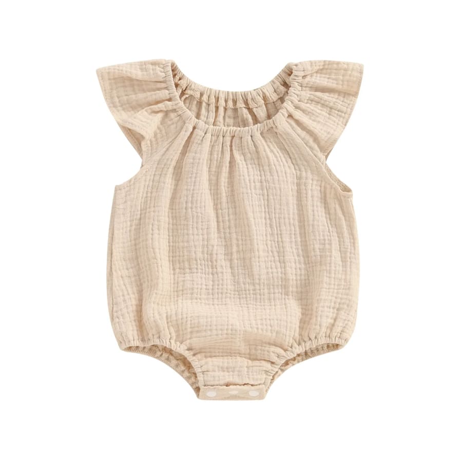 Eve Basic Flutter Romper - Peach