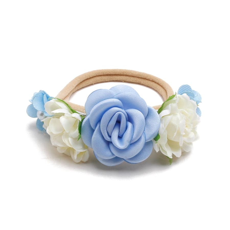 Evie Floral Headband - Blue