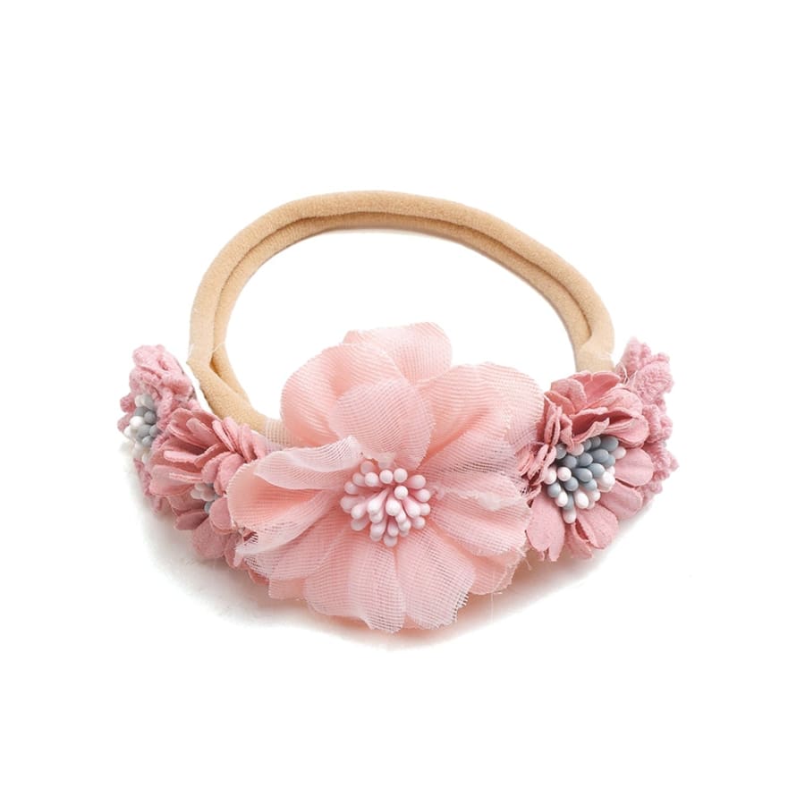 Evie Floral Headband - Candy Floss