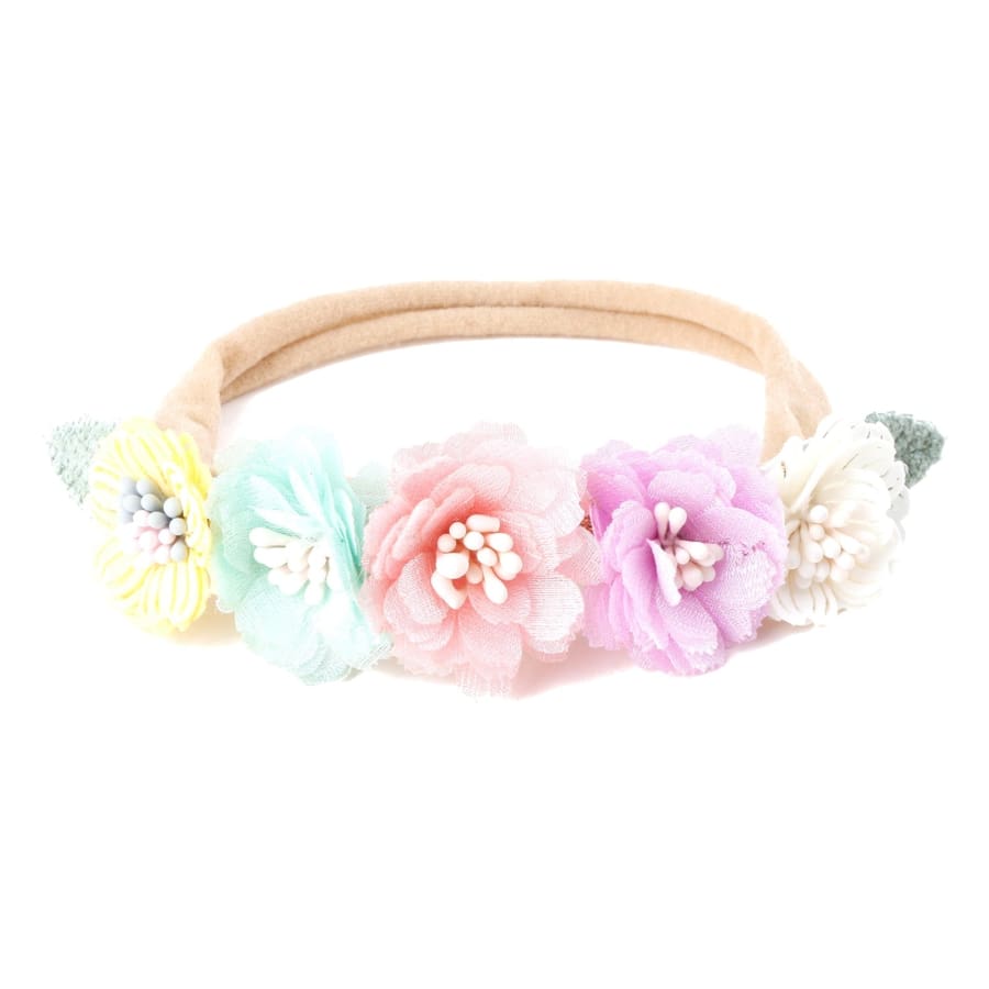 Evie Floral Headband - Fairy Floss