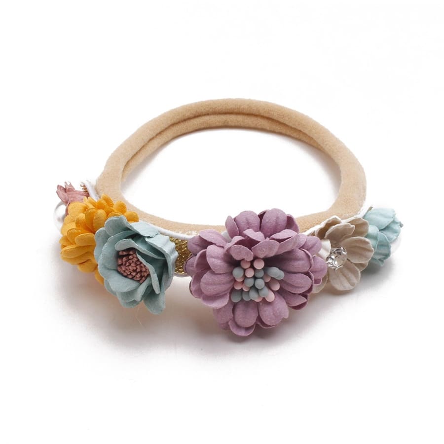 Evie Floral Headband - Purple