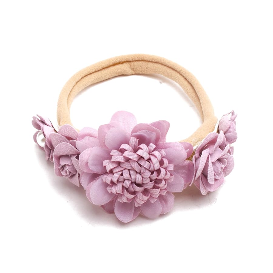 Evie Floral Headband - Purple Twist