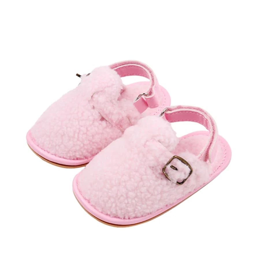 Flora Fluffy Buckle Slide - Natural