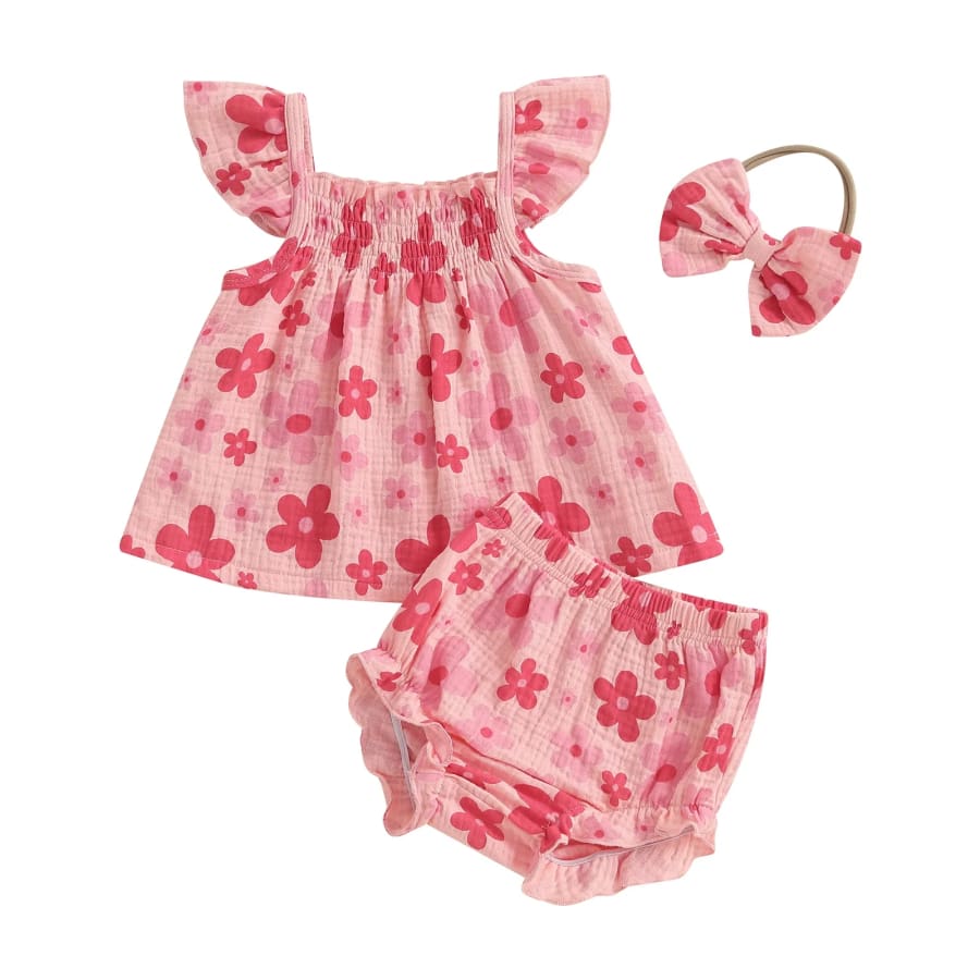 Flower Power Babydoll Set - 0-3 Months