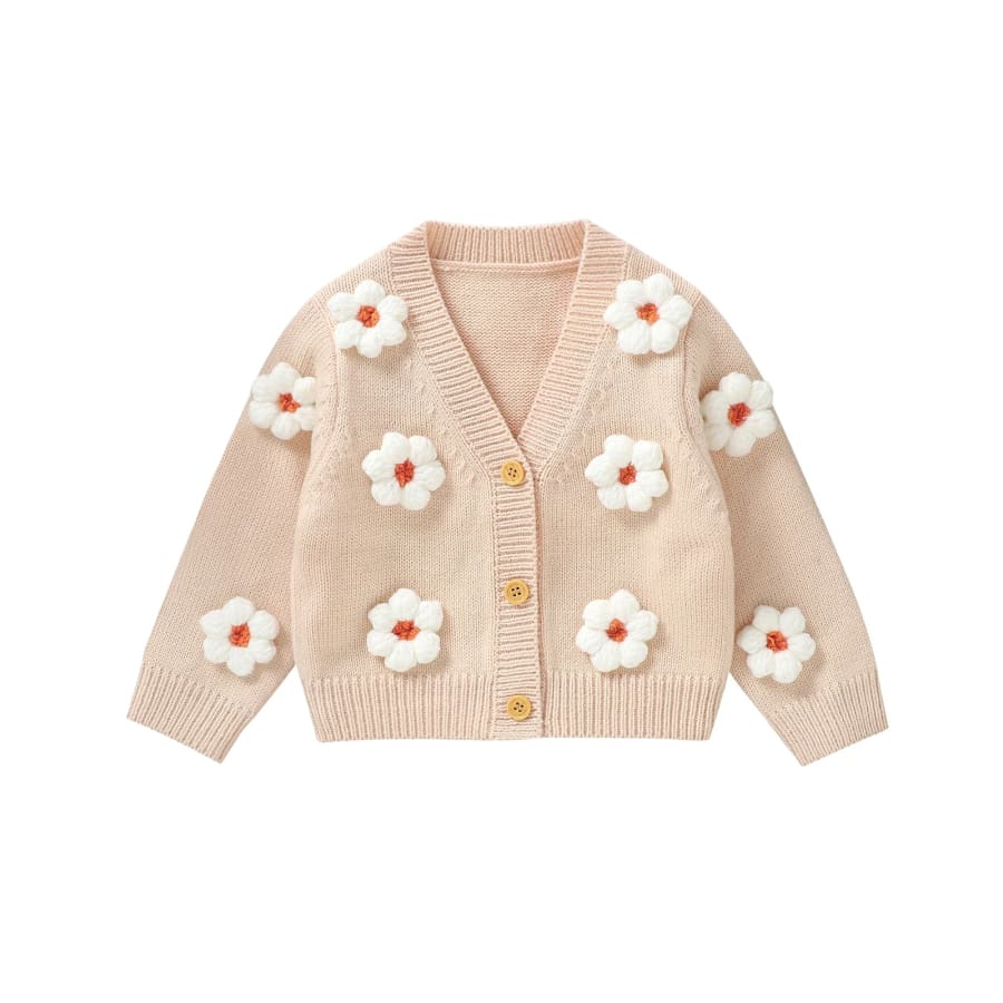 Flower Power Cardigan - Natural - 6-9 Months