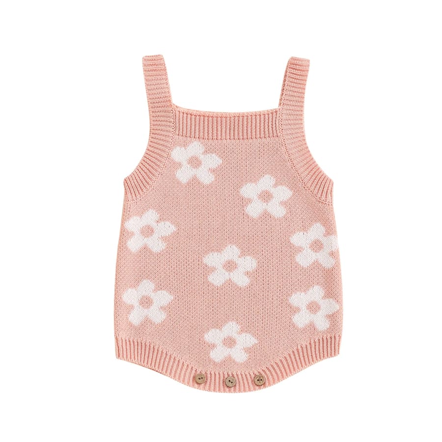 Flower Power Knit Romper - Sunshine