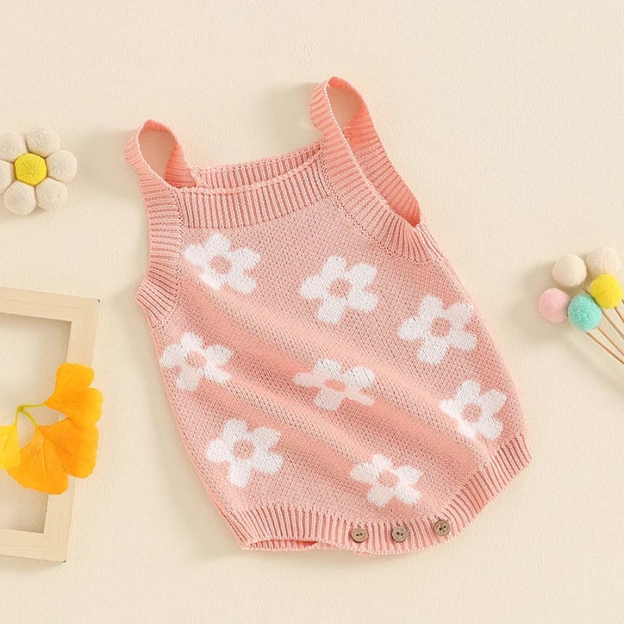 Flower Power Knit Romper - Sunshine