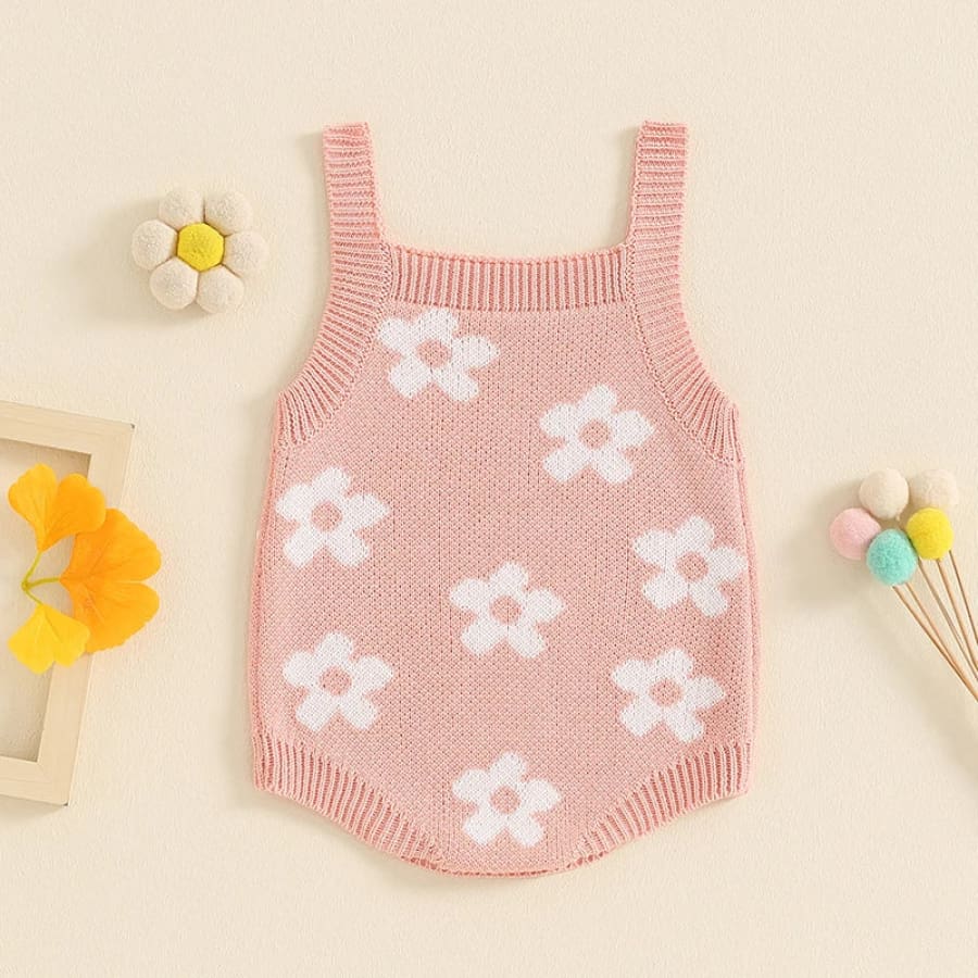 Flower Power Knit Romper - Sunshine