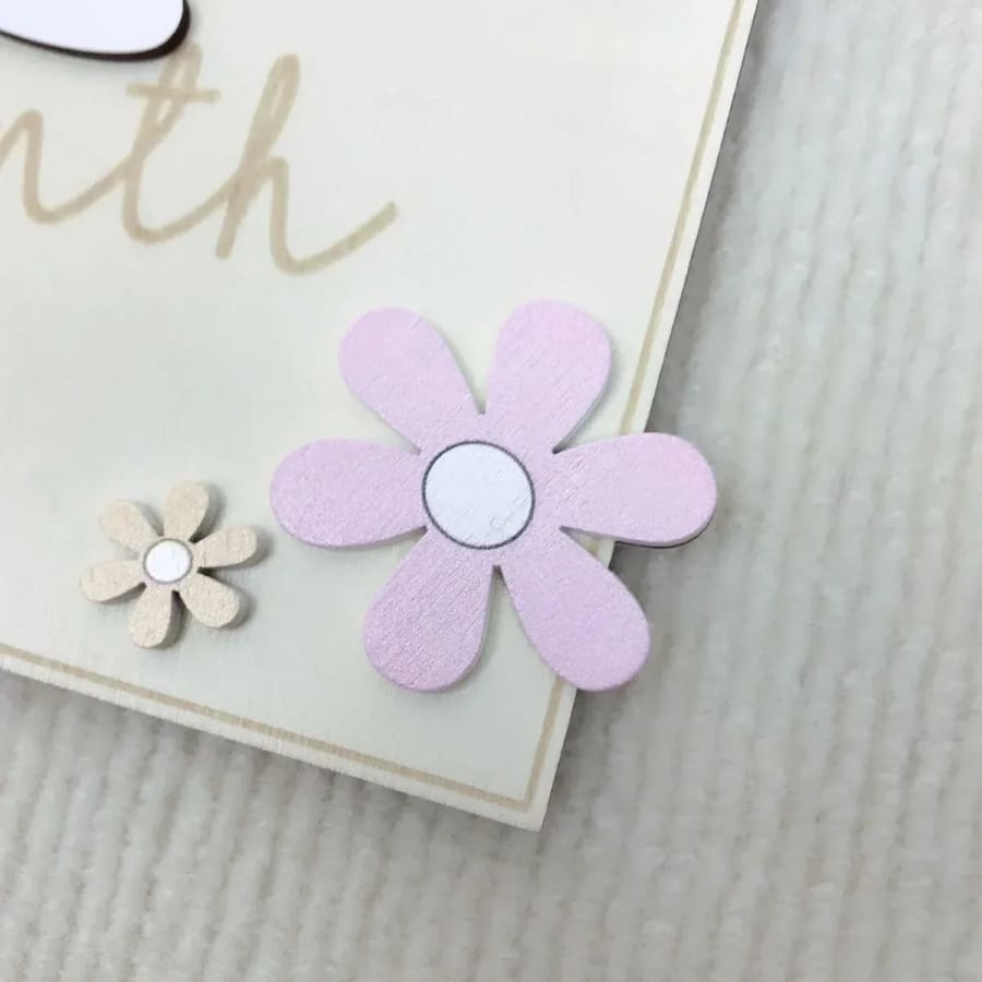 Flower Power Wooden Monthly Milestone Plaque