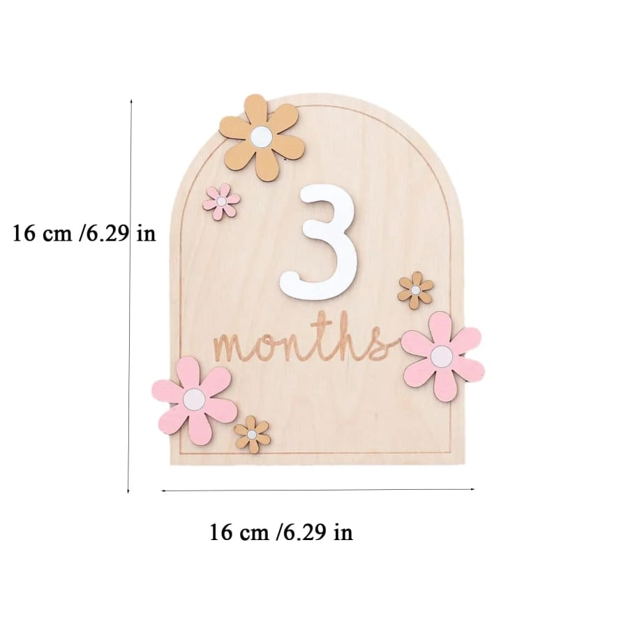Flower Power Wooden Monthly Milestone Plaque