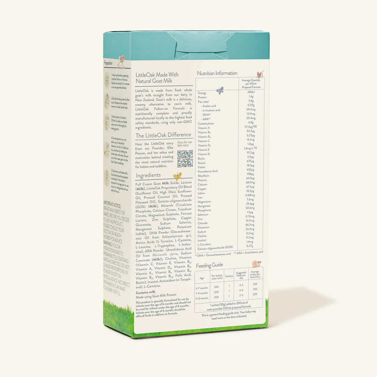 LittleOak Natural Goat Milk Follow-on Formula Sachet (6-12 months)