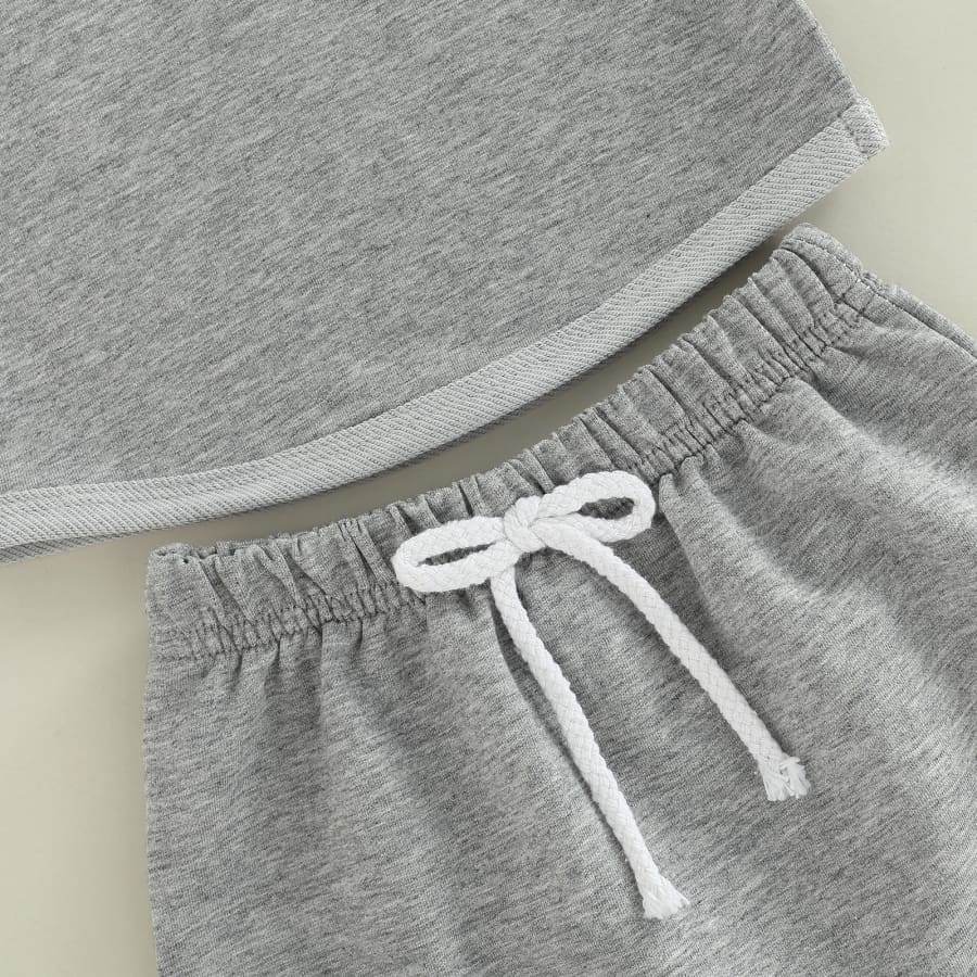 Frederick Hoodie Short Set - Grey