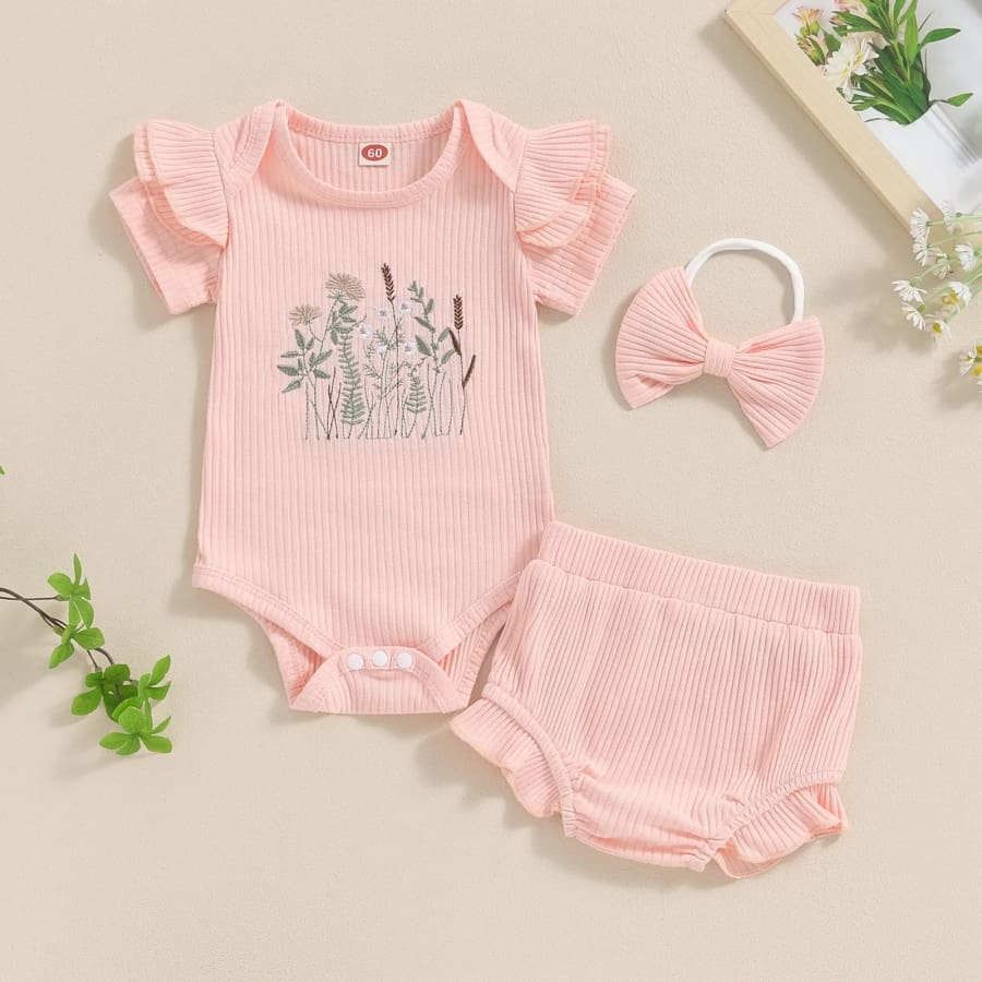 Georgia Embroidered Bloomer Set - Butter