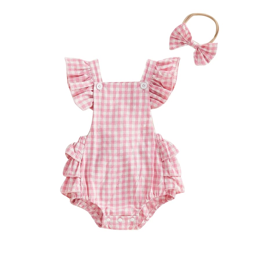 Georgia Gingham Romper - 0-3 Months