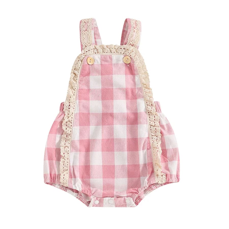 Gillian Check Romper - 0-3 Months