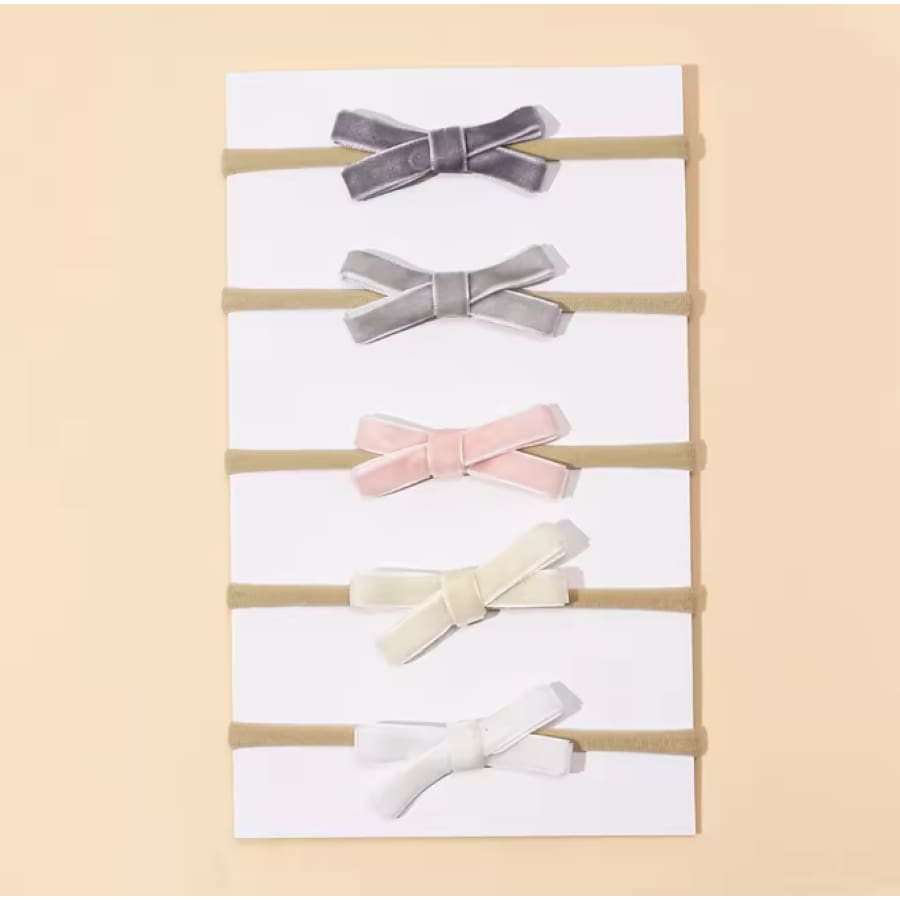 Gillian Velvet Bow Headbands - 5 Pack