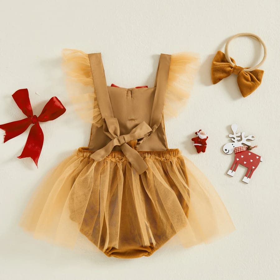 Gingerbread Christmas Romper - 0-3 Months