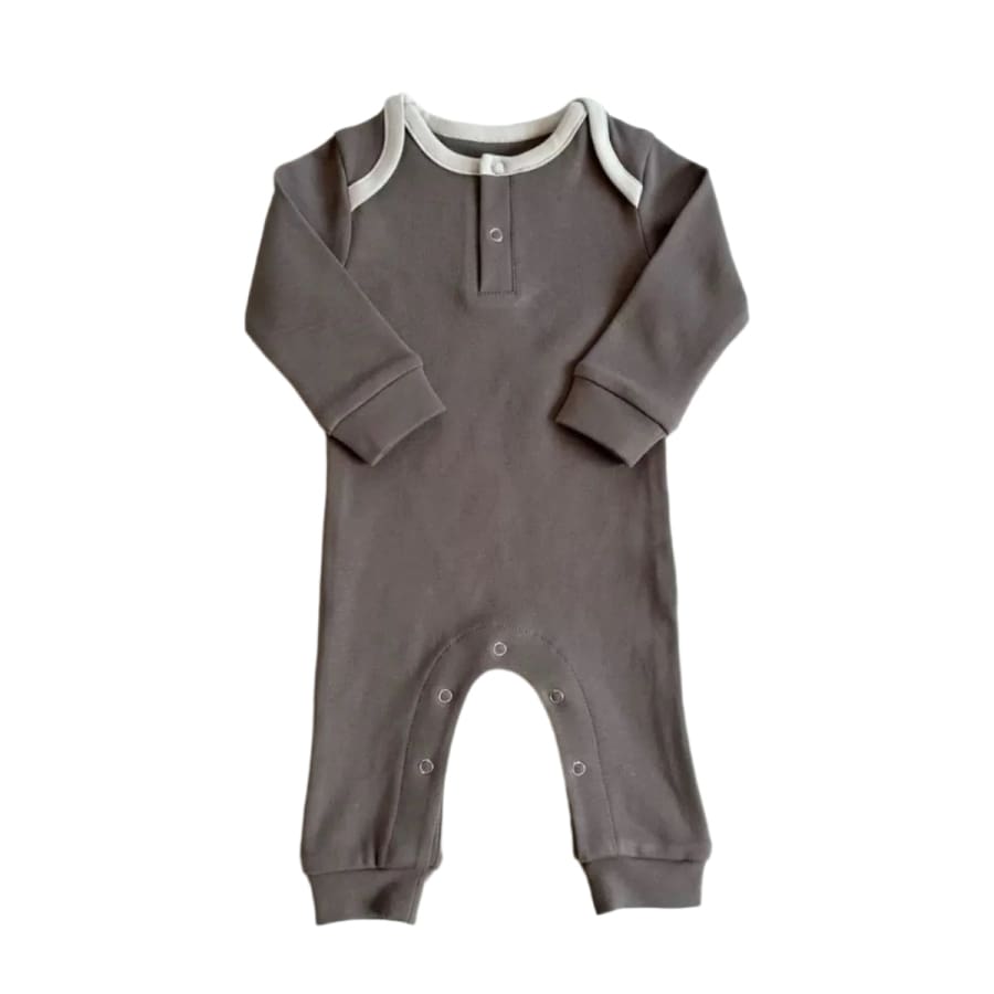 Goo & Co Zander Long Sleeve Jumpsuit - Carob - 0-3 Months