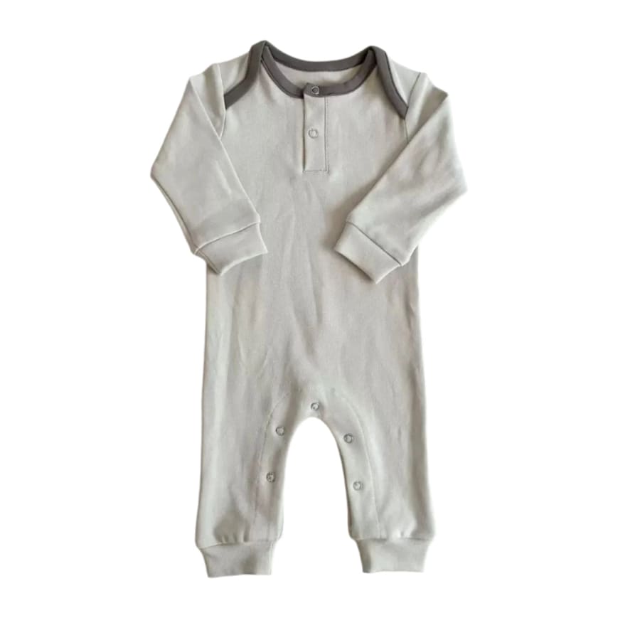 Goo & Co Zander Long Sleeve Jumpsuit - Natural - 0-3 Months
