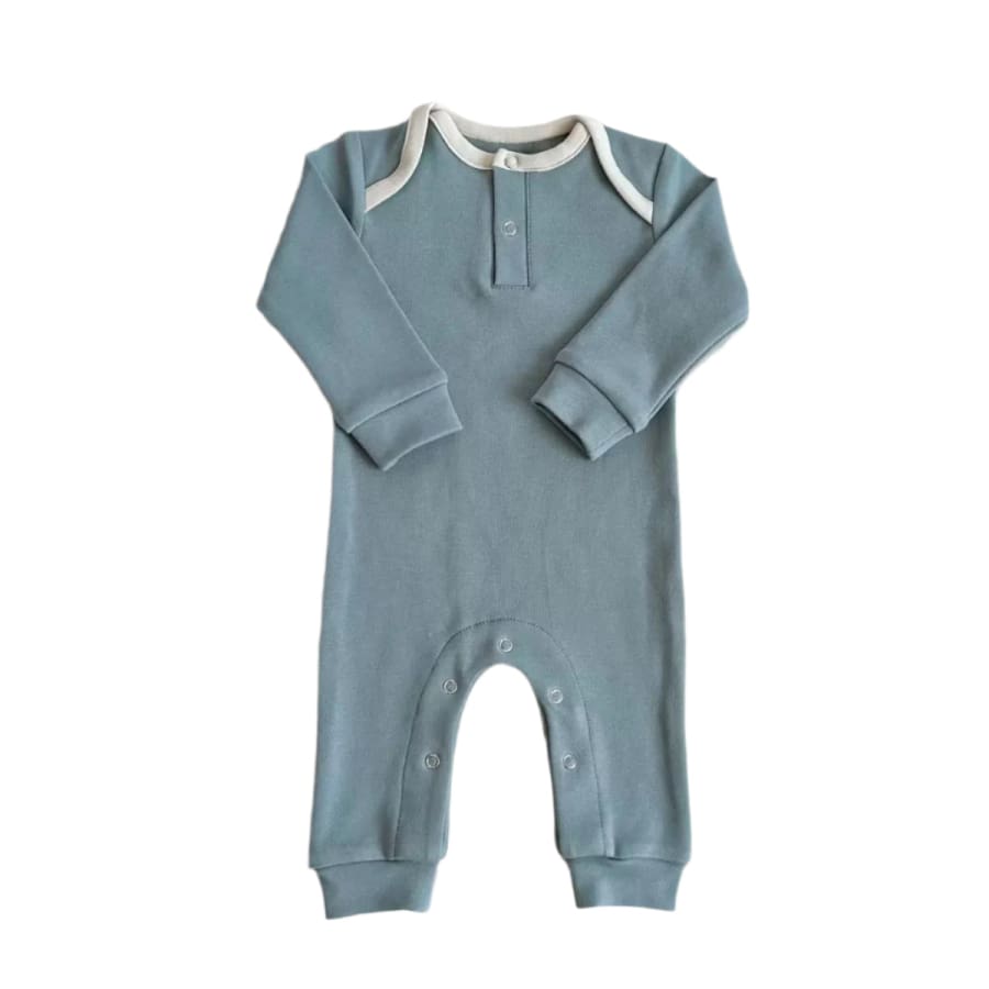 Goo & Co Zander Long Sleeve Jumpsuit - Slate Blue - 0-3 Months
