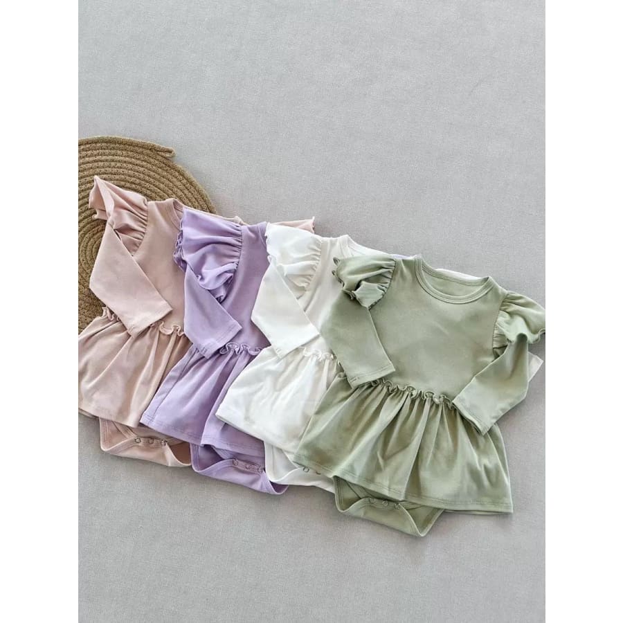 Goo & Co Zaria Skirted Flutter Romper - Blush - 0-3 Months