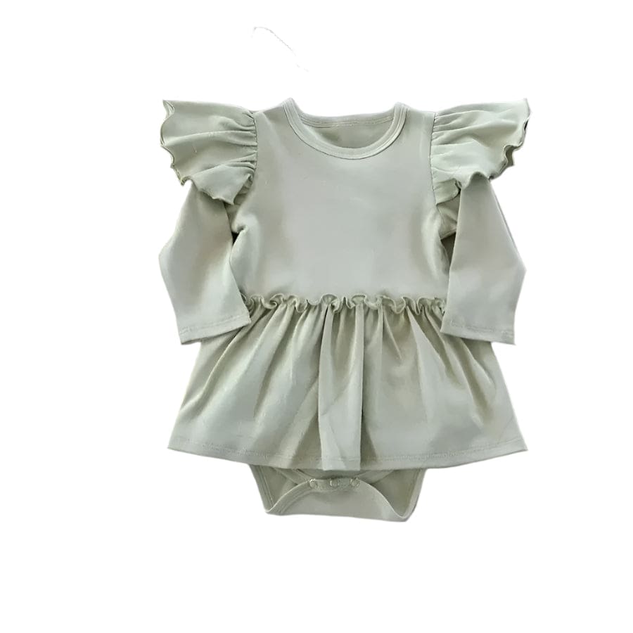 Goo & Co Zaria Skirted Flutter Romper - Sage - 0-3 Months