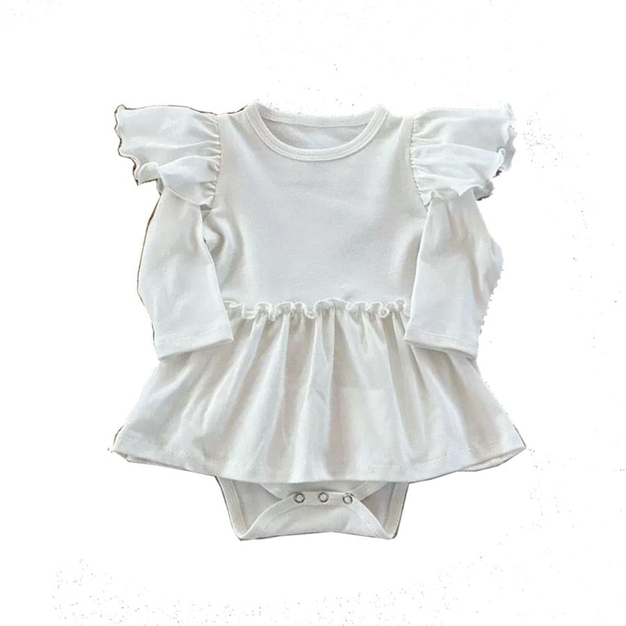 Goo & Co Zaria Skirted Flutter Romper - Snow - 0-3 Months