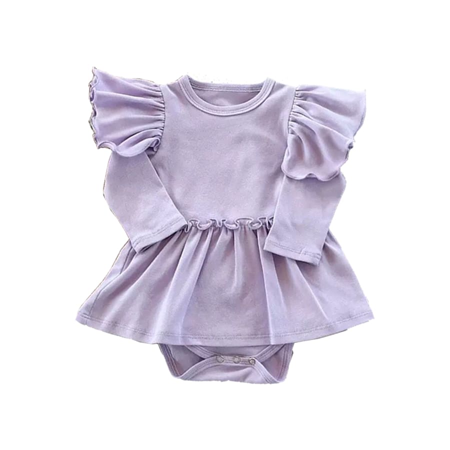 Goo & Co Zaria Skirted Flutter Romper - Violet - 0-3 Months