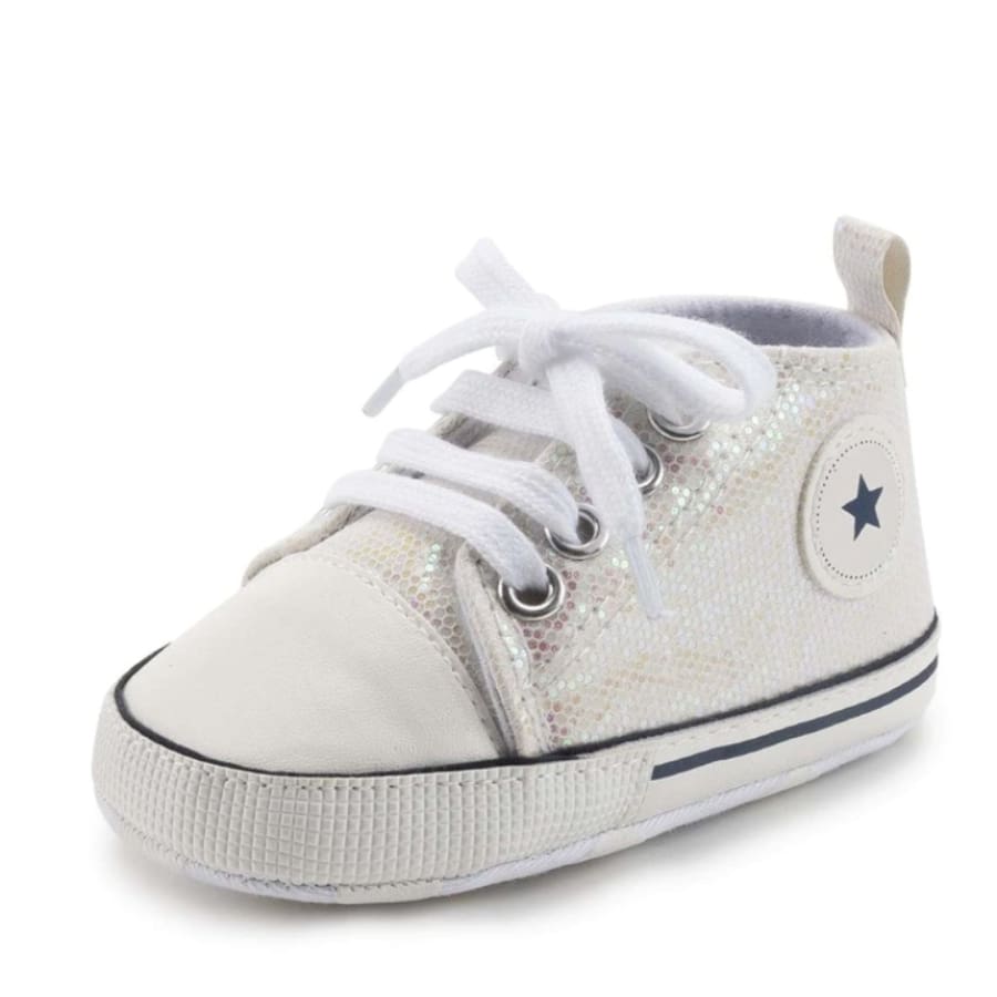 Goo’s Glitter Sneaker - White / 0-6 Months - Shoes shoes