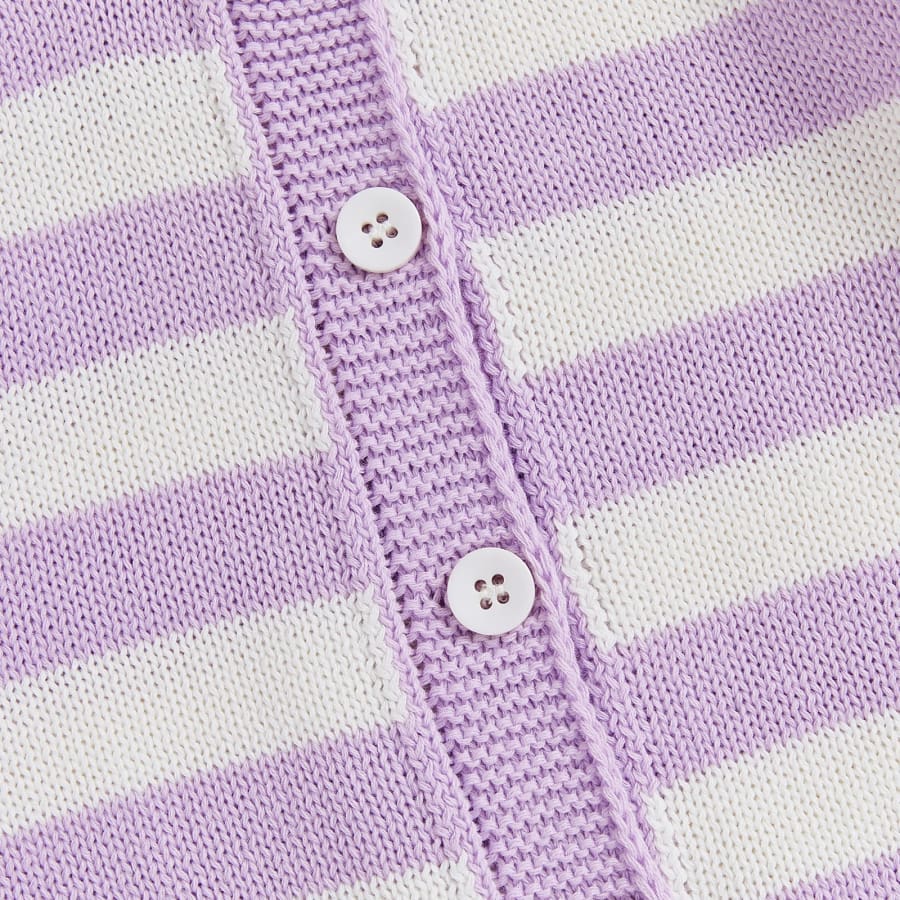 Hallie Stripe Knit Button Up Cardigan - Blush