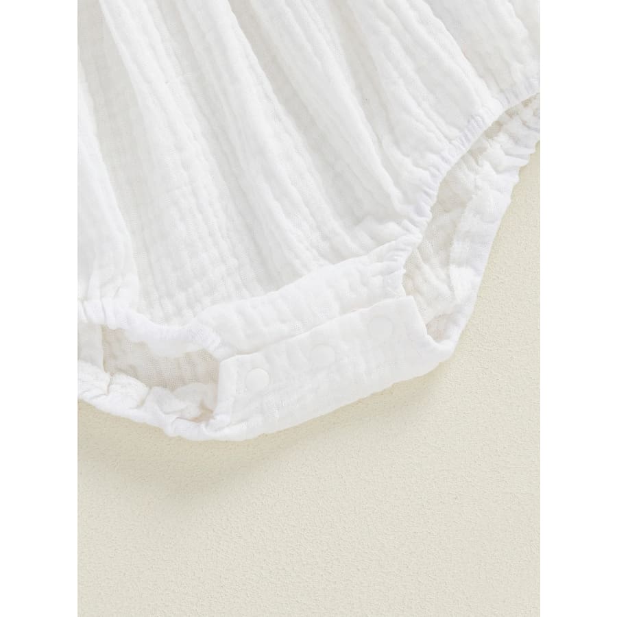 Hannah Ruched Long Sleeve Romper - Snow