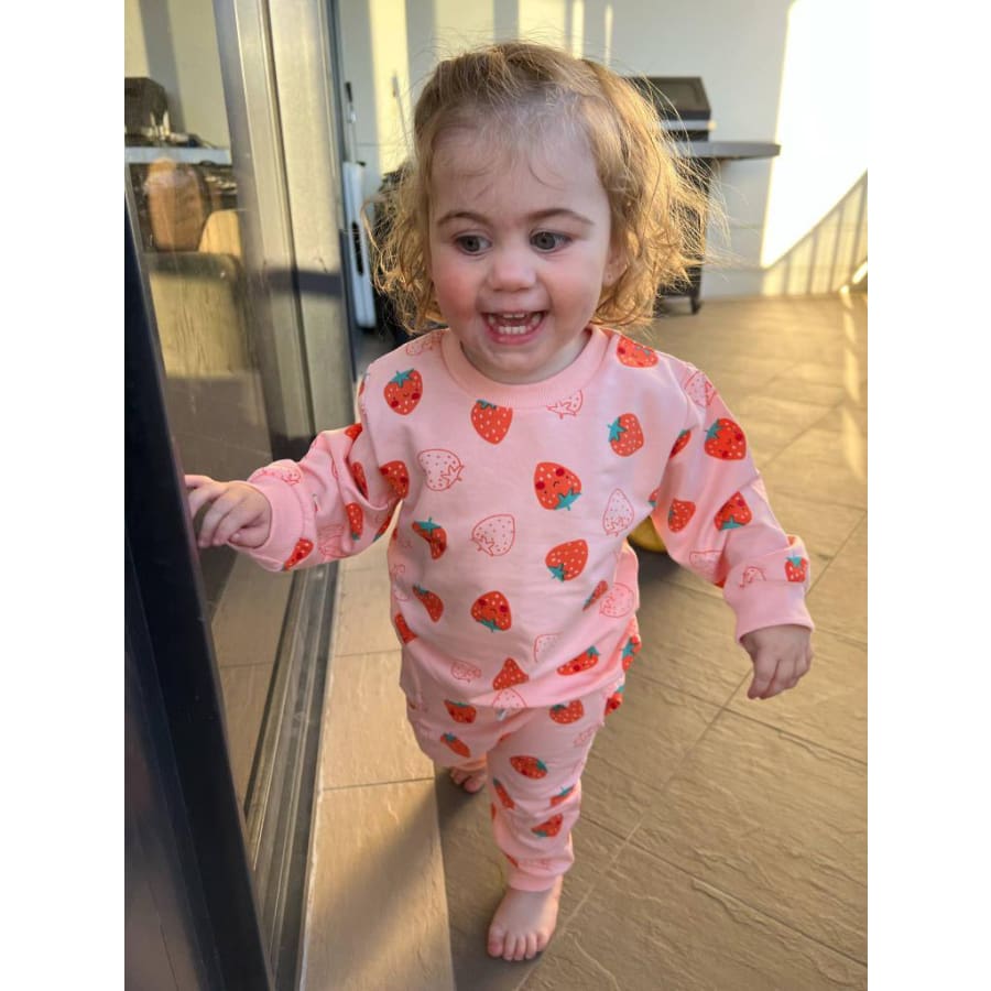 Happy Strawberry Trackie Set